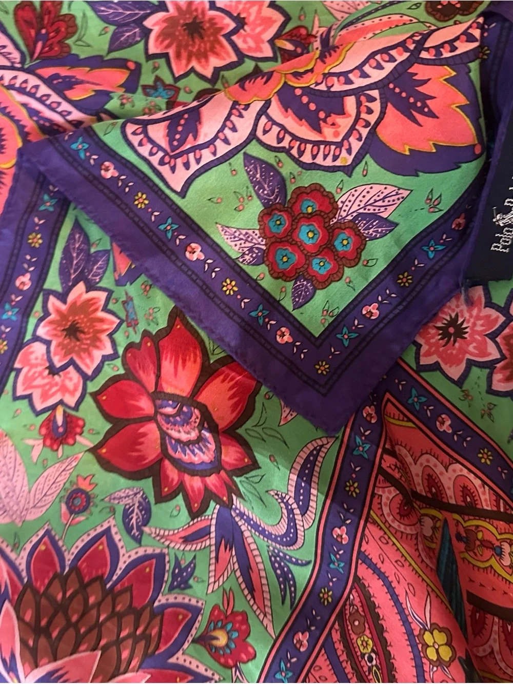 Polo Ralph Lauren Silk Scarf Square 35 x 35 inch Vintage